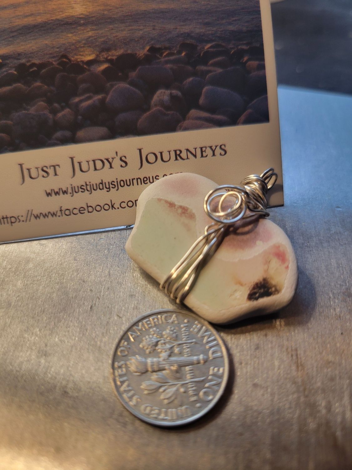 Pendant Ocean Pottery (Newfoundland)  - Created by Judy (Reversible)WAS$40