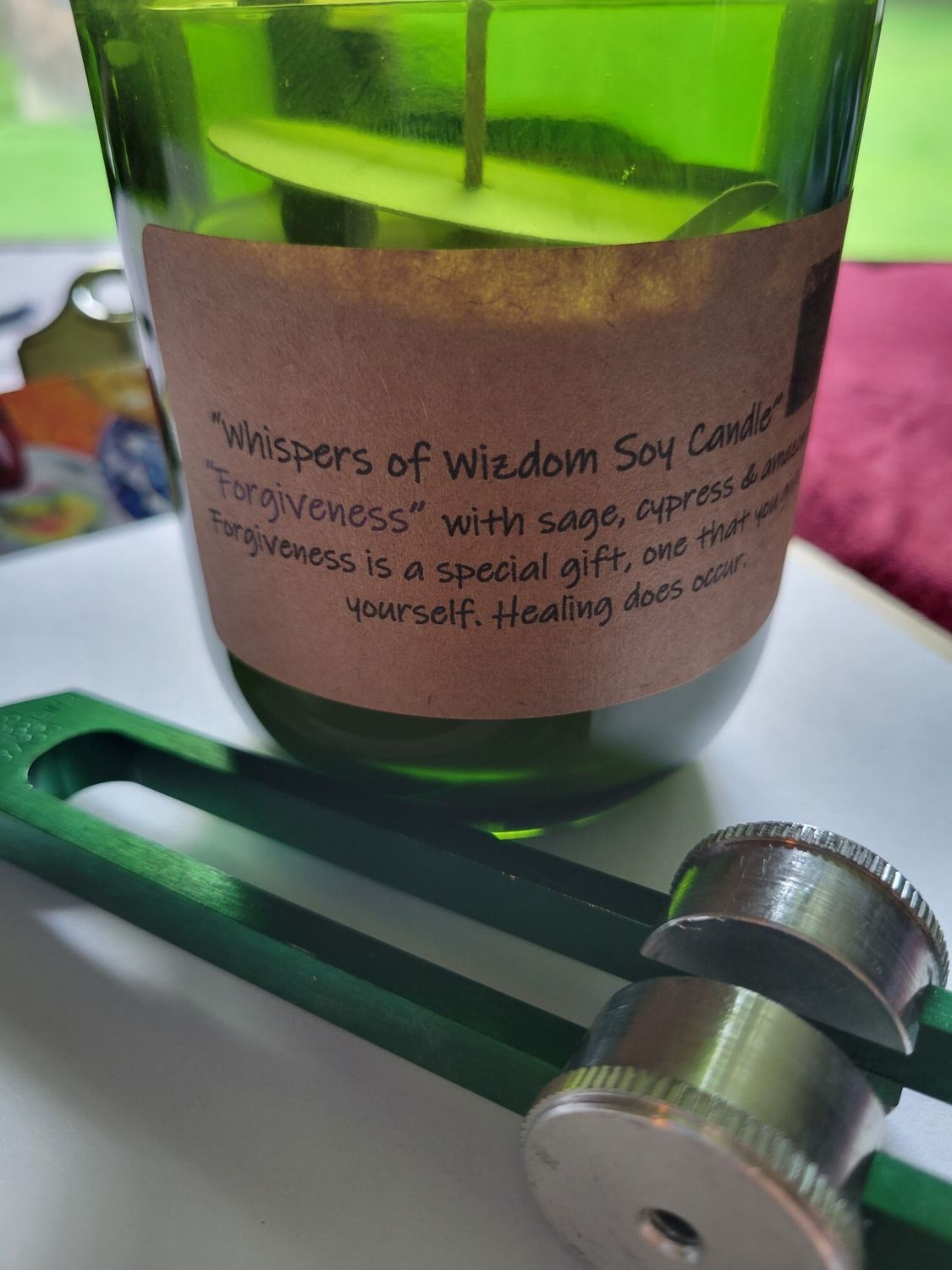 Judy's Soy Candle -Forgiveness- Sage/Cypress (LARGE) Green VesselWAS $38