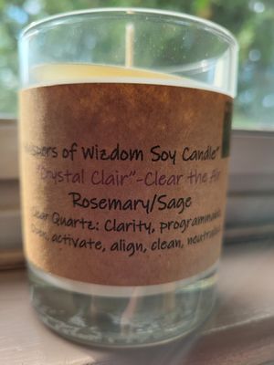 Judy's Soy Candle -Crystal Clair-Rosemary &amp; Sage
