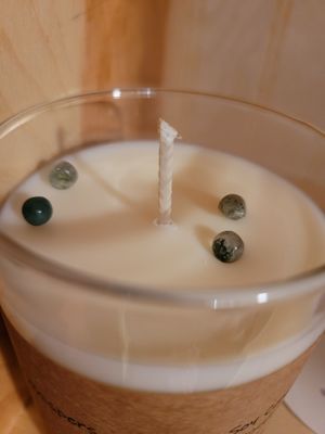 Judy's Soy Candle -Just Patchouli -with Green Jasper