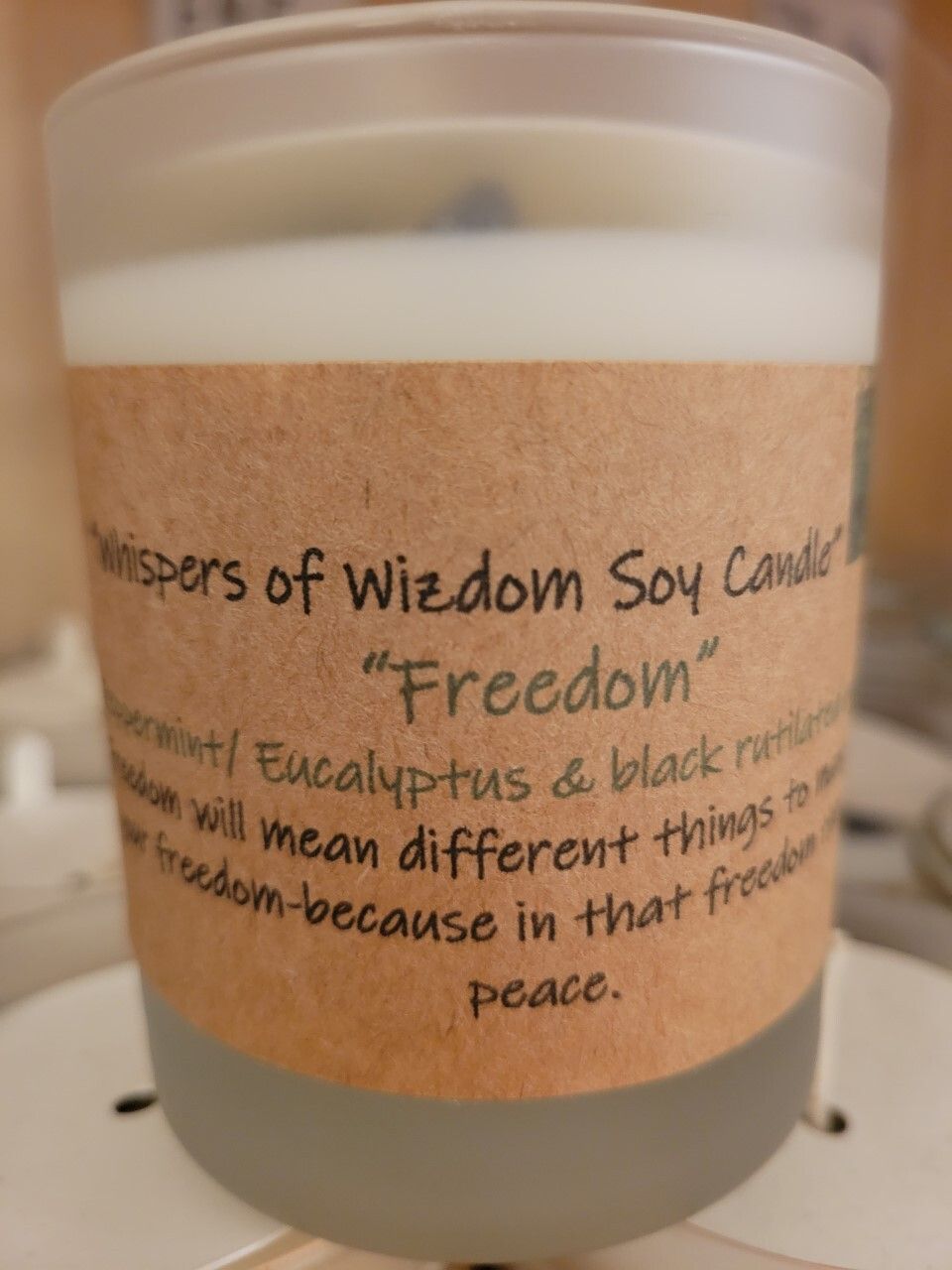 Judy's Soy Candle -Freedom-Peppermint &amp; Eucalyptus RETIRING WAS $25.00