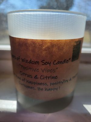 Judy's Soy Candle -Positive Vibes -Citrus &amp; Citrine
