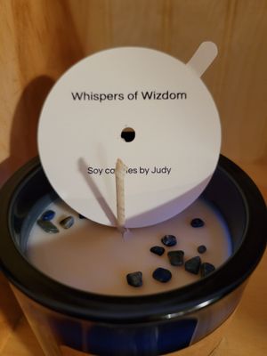 Judy's Soy Candle -Just Nag)Nag Champa)  -with Lapis Lazuli