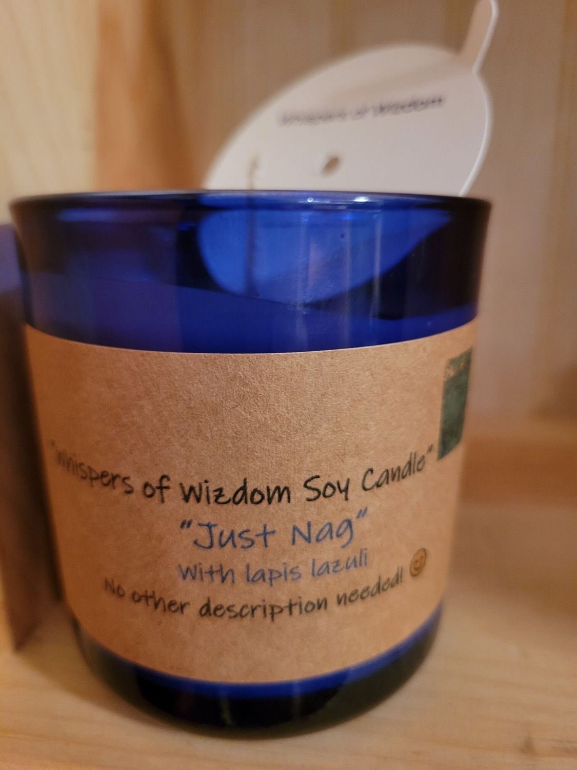 Judy's Soy Candle -Just Nag)Nag Champa)  -with Lapis Lazuli