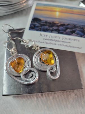 Judy's Hand-Designed Earrings- Not So Perfectly-Perfect -Baltic Amber