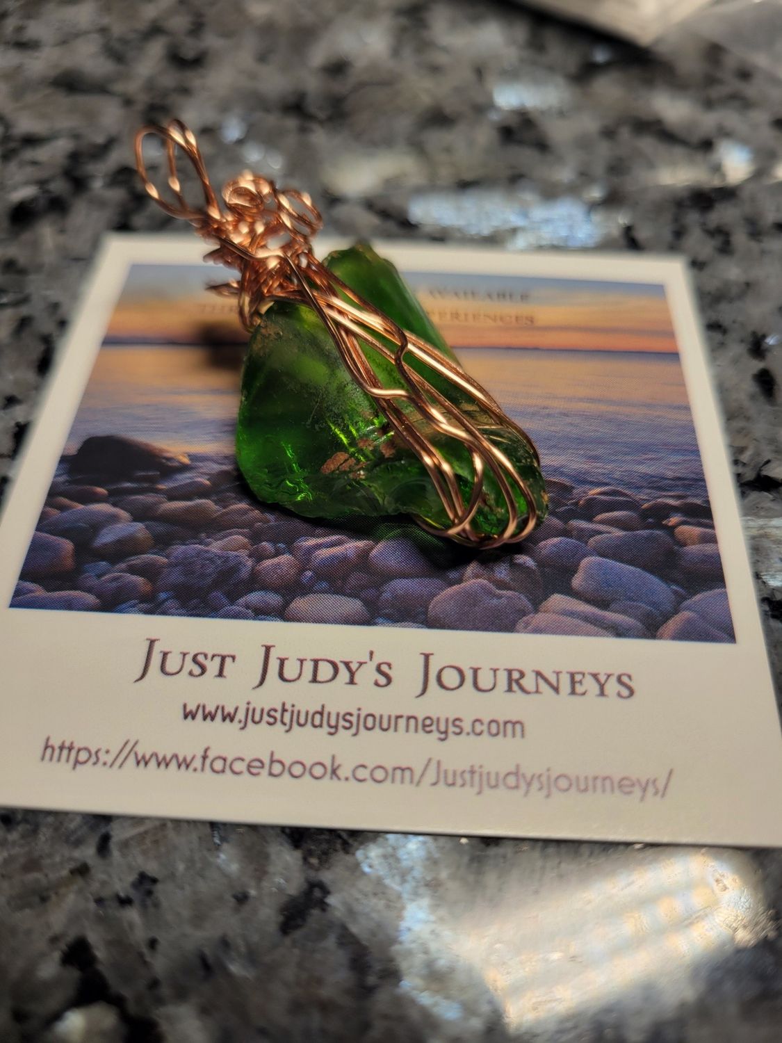 Pendant Green Ocean Glass (Newfoundland) - Created by JudyWAS$40