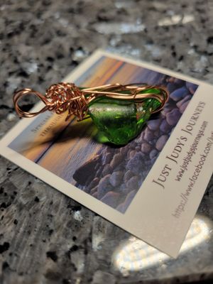 Pendant Green Ocean Glass (Newfoundland) - Created by JudyWAS$40