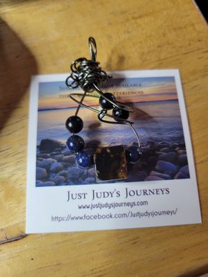 Pendant Baltic Amber/Black Tourmaline &amp; Lapis Lazuli - Created by Judy