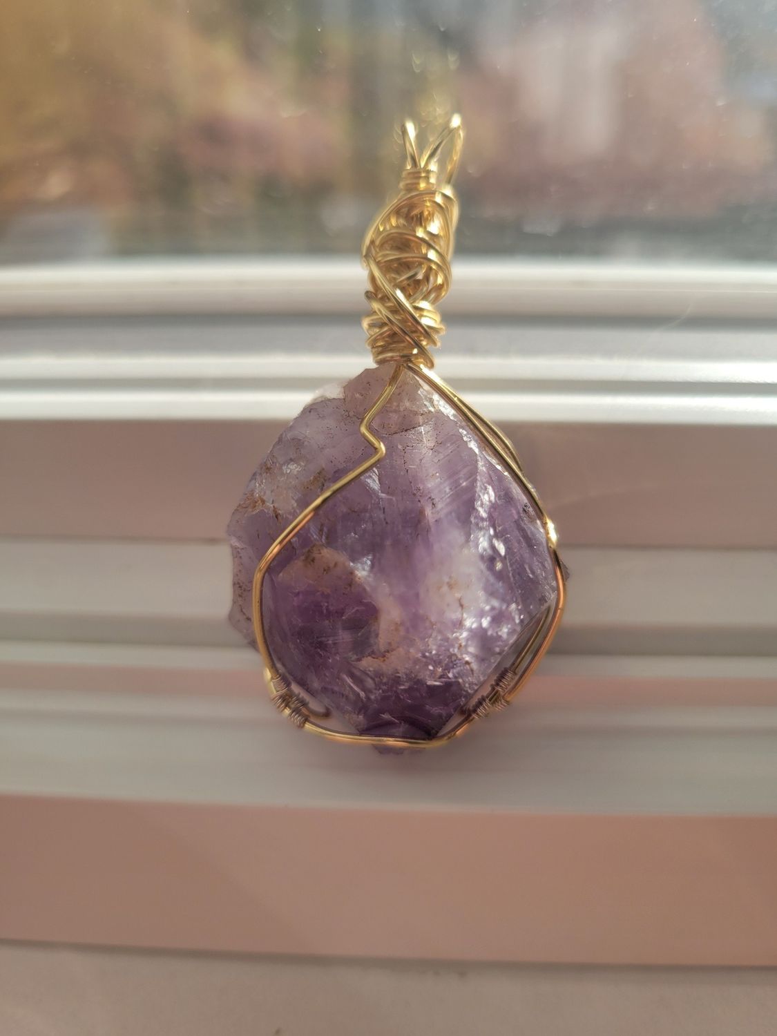 Pendant Amethyst Chunk/Gold Created by Janelle