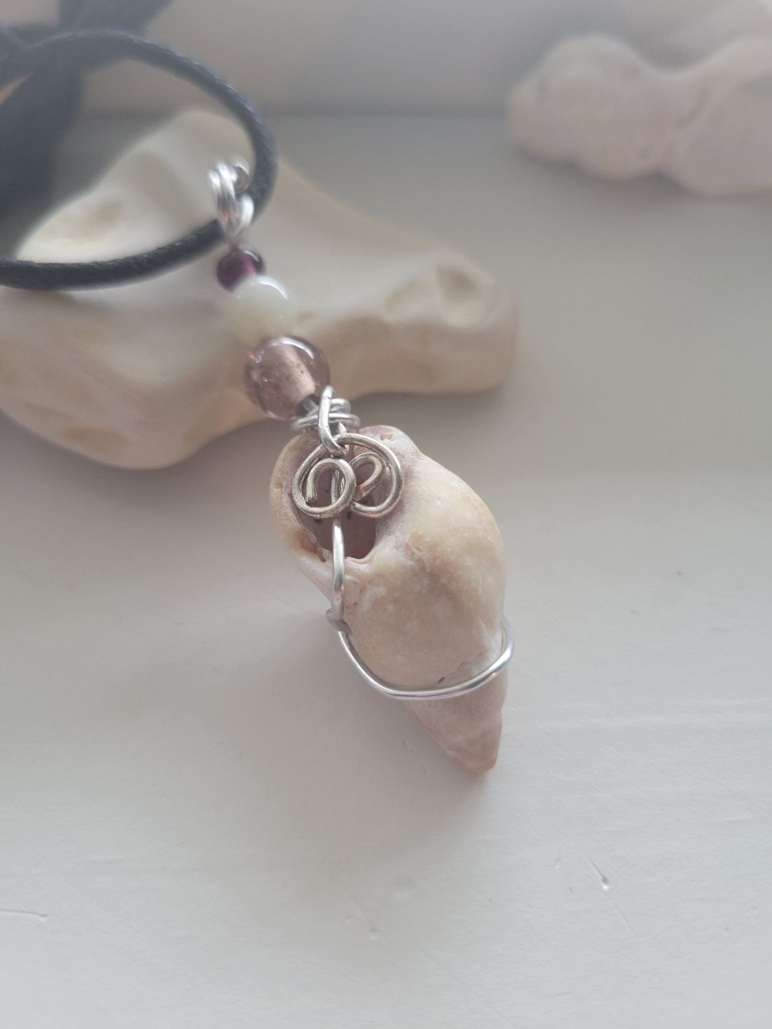 Pendant Shell with Amethyst/Citrine - Created by JanelleWAS$20