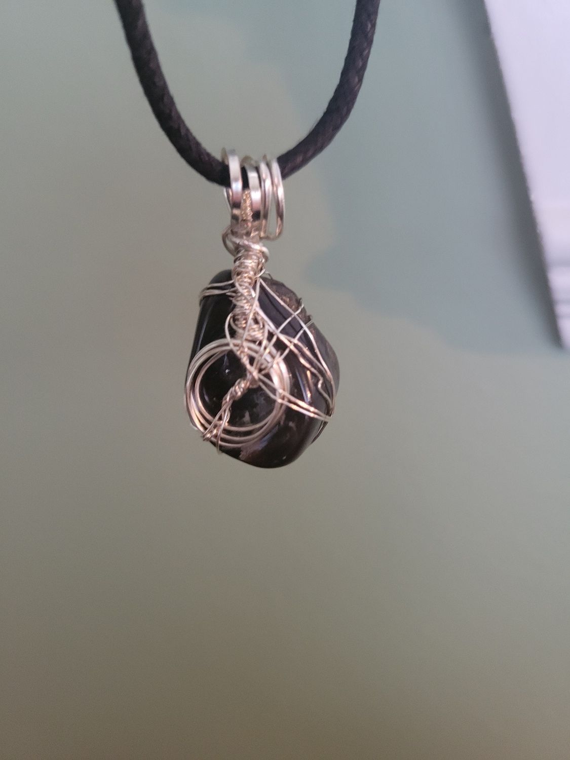 Pendant Black Agate - Created by Janelle