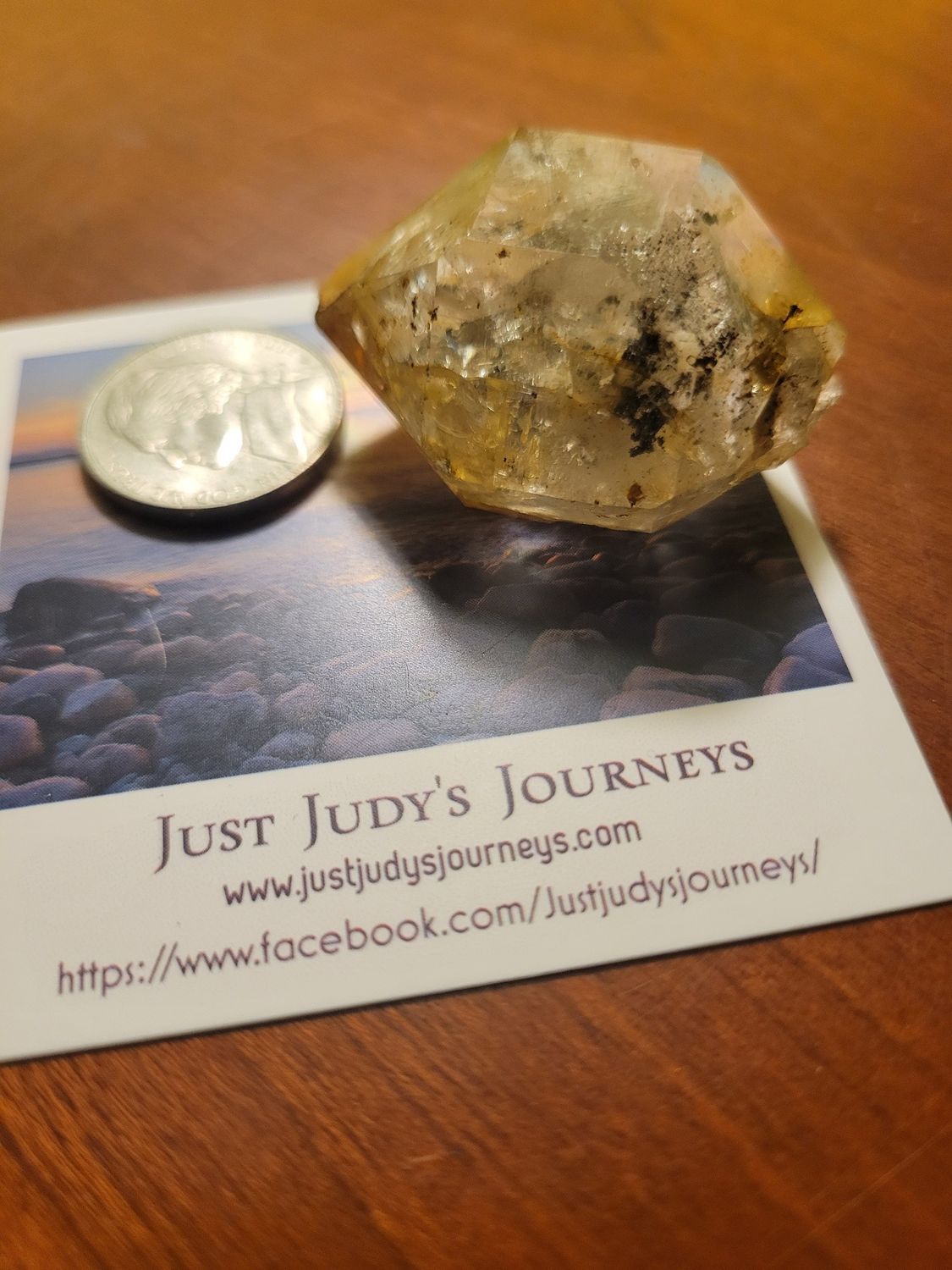 Crystal Herkimer Quartz Golden Healer 25gms with carbon