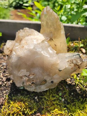 Crystal Collectors Piece-Quartz, Elestial Quartz, Green Tourmaline 3.33lbs WAS$800