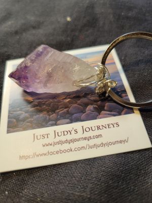 Judy's Hand-Designed-Crystal Key Chain Amethyst WAS$25