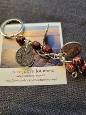 Judy's Hand-Designed-Crystal Key Ring/ Antique Look