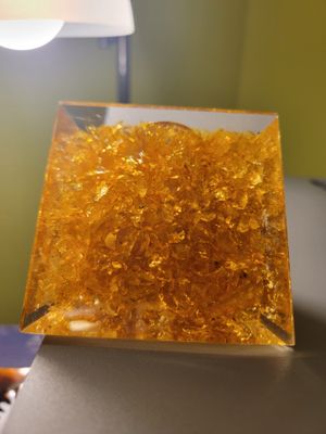 Crystal Orgone/Citrine Sacred Geometry Pyramid
