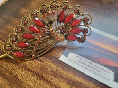 Metal Colorful Peacock Hairclip 4.5 inches. WAS$25 plus
