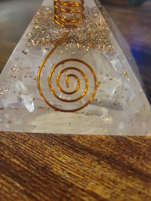 Crystal Selenite/Copper Pyramid 3inches. WAS$55.00