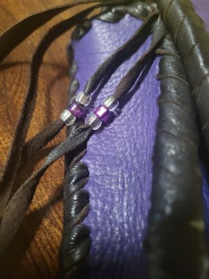 Crystal Leather  Pouch- Hand made -Arizona- with Druzy- Purple was$250!