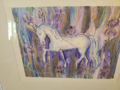 Wall Hanging-"Artwork" For the love of Unicorns- 19x23 Framed (Pick up only)WAS$ 125!!