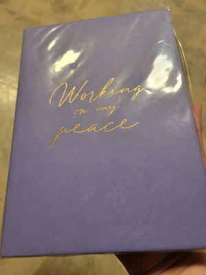 Journal/Notebook-Lavender "Working on my Peace" Soft Cover 6x8