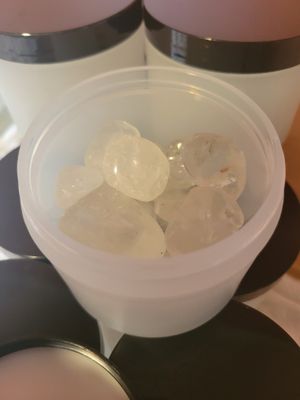Crystal Clear Quartz-Tumbled 25 piece Jar (FIVE JARS!) VAlue $100+