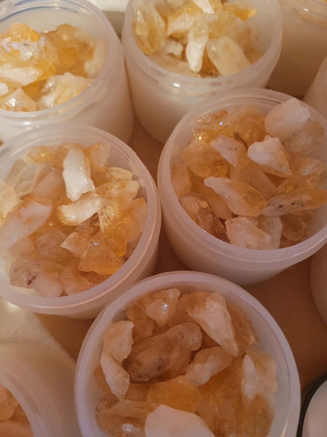 Crystal Citrine - Small/Medium Rough Points- Jar full.