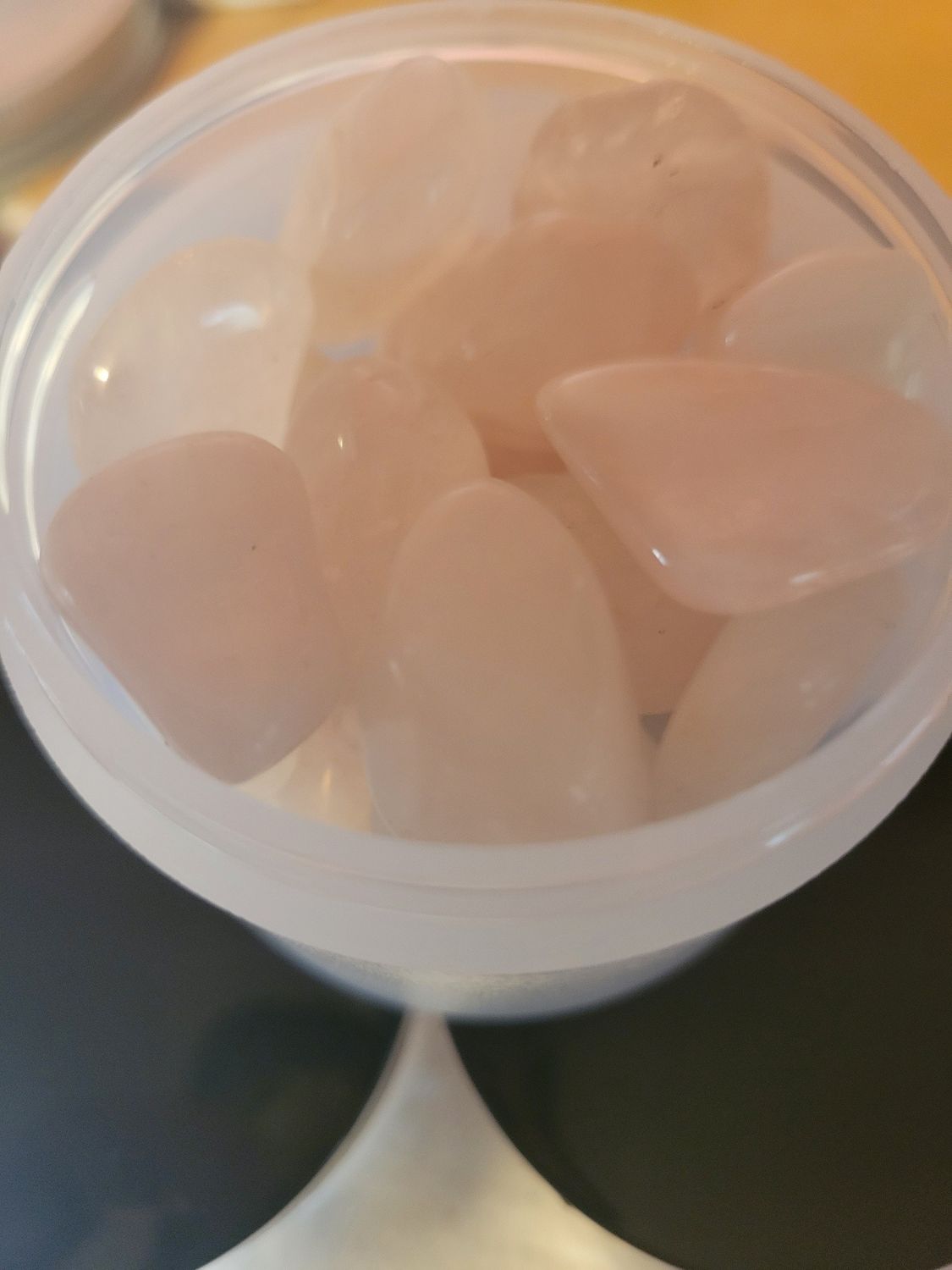 Crystal Rose Quartz-Tumbled 25 piece Jar
