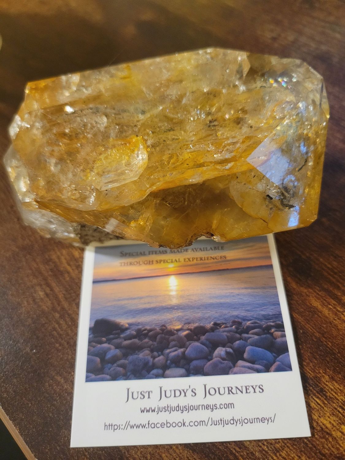 Crystal Herkimer Golden with Point, colors &amp; amazing Vibes!  413gms