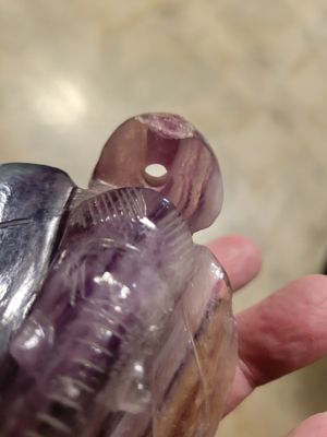 Crystal Carving Fluorite Elephant Leaf (India) WAS $250 (one small chip)a RARE find.