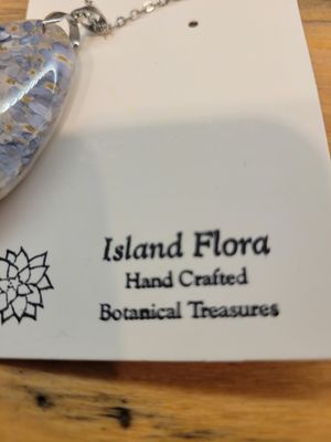 Newfoundland Made- Epoxy Pendant &amp; Earring Forget me Not -SET WAS $ 75.00