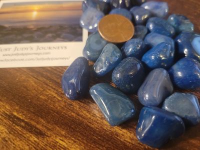 Crystal Tumbled Blue Agate - 24 pieces