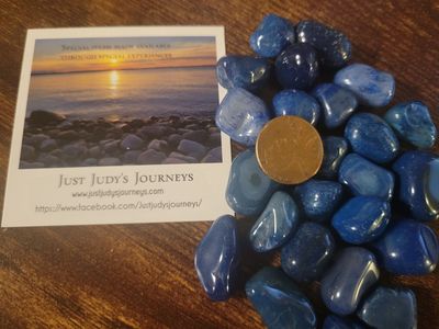 Crystal Tumbled Blue Agate - 24 pieces