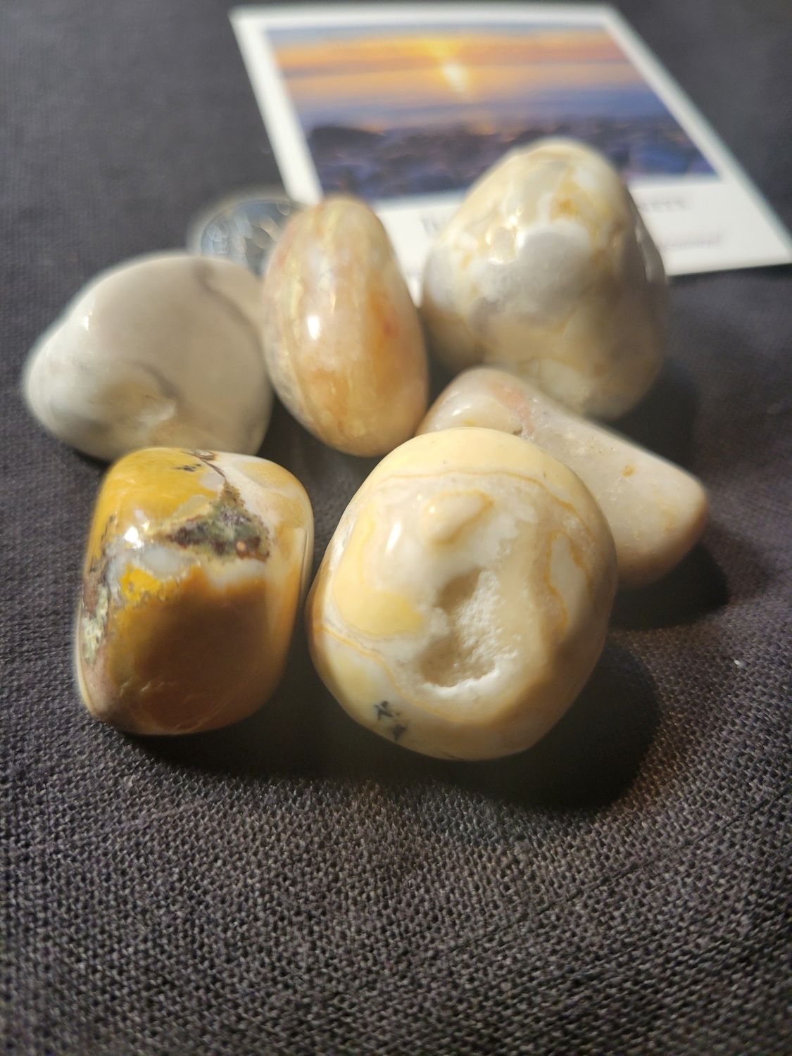 Crystal Tumbled Beautiful med/lg Orbicular Jasper - 6 pieces WAS$ 36