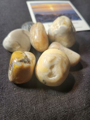 Crystal Tumbled Beautiful med/lg Orbicular Jasper - 6 pieces WAS$ 36