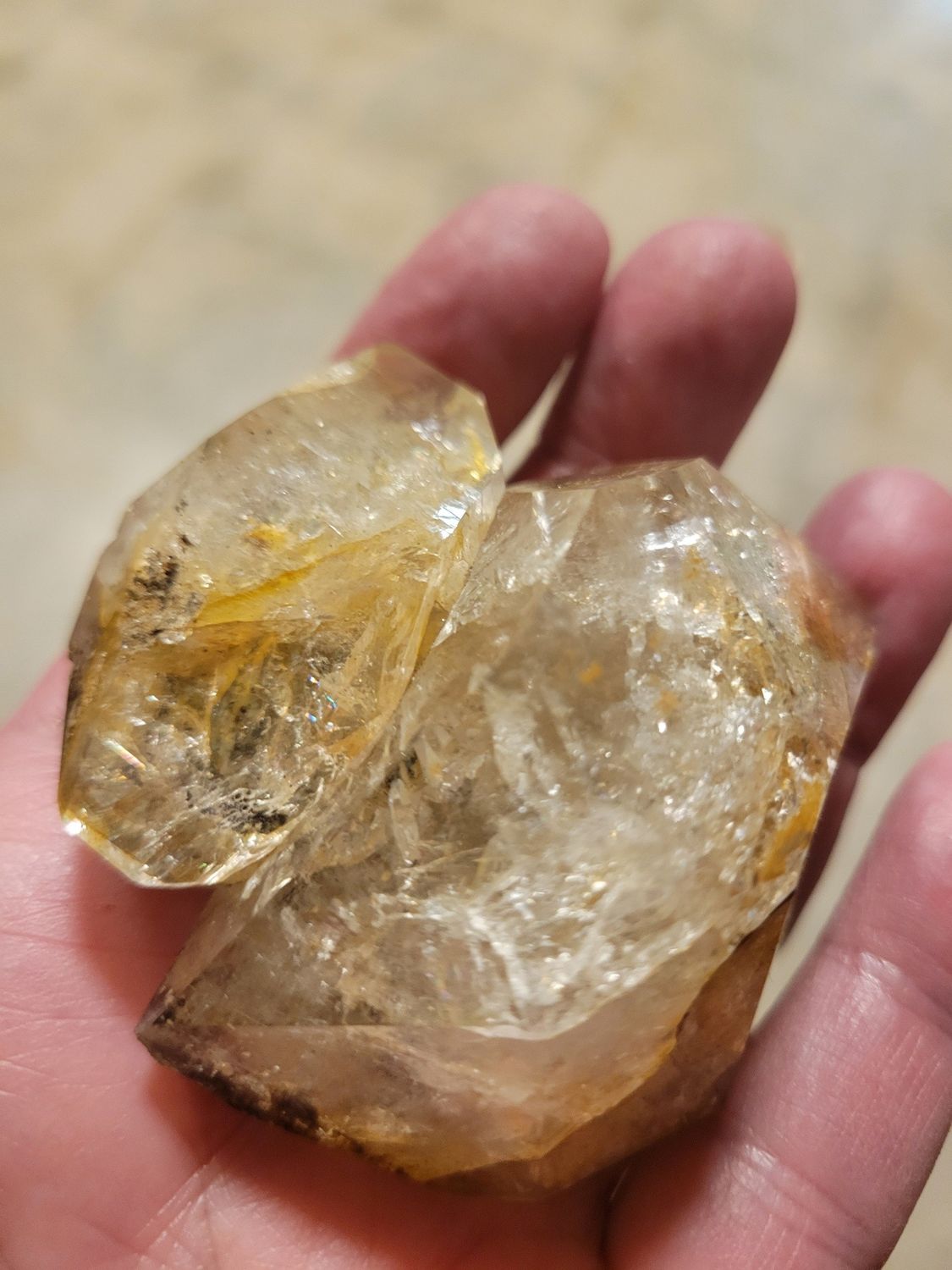 Crystal Herkimer Quartz Golden Healer 151gms  WAS$ 130