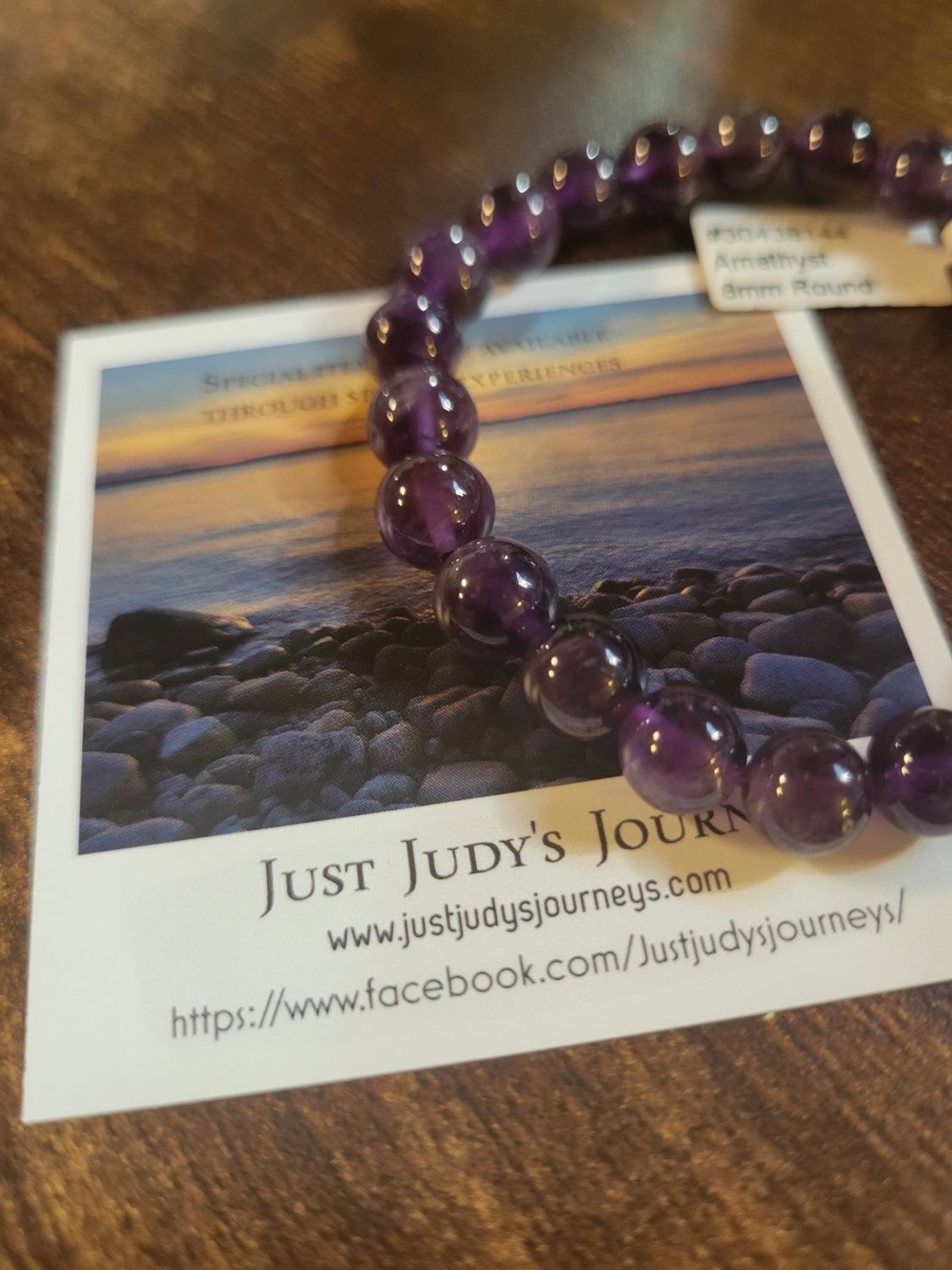 Crystal Amethyst Stretch Bracelet 8mm