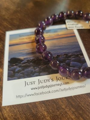 Crystal Amethyst Stretch Bracelet 8mm