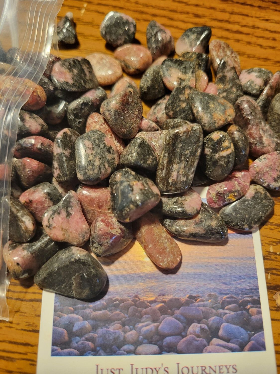 Crystal/Stone small (beautiful) Tumbled Rhodonite 140 pieces! )Value $275!