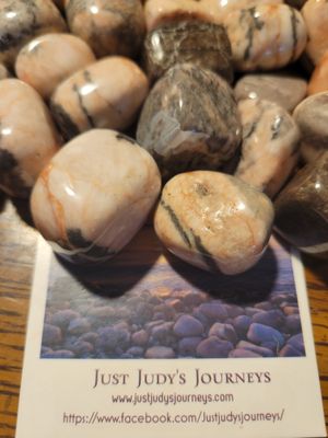 Crystal Tumbled Pink/Zebra Jasper (Med)  (25 Pieces!!) Value $150