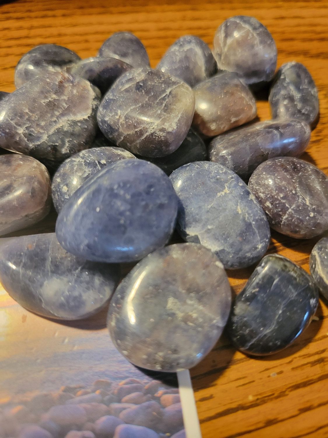 Crystal/Stone Medium (beautiful) Tumbled Iolite 23 piece! )Value $140.+