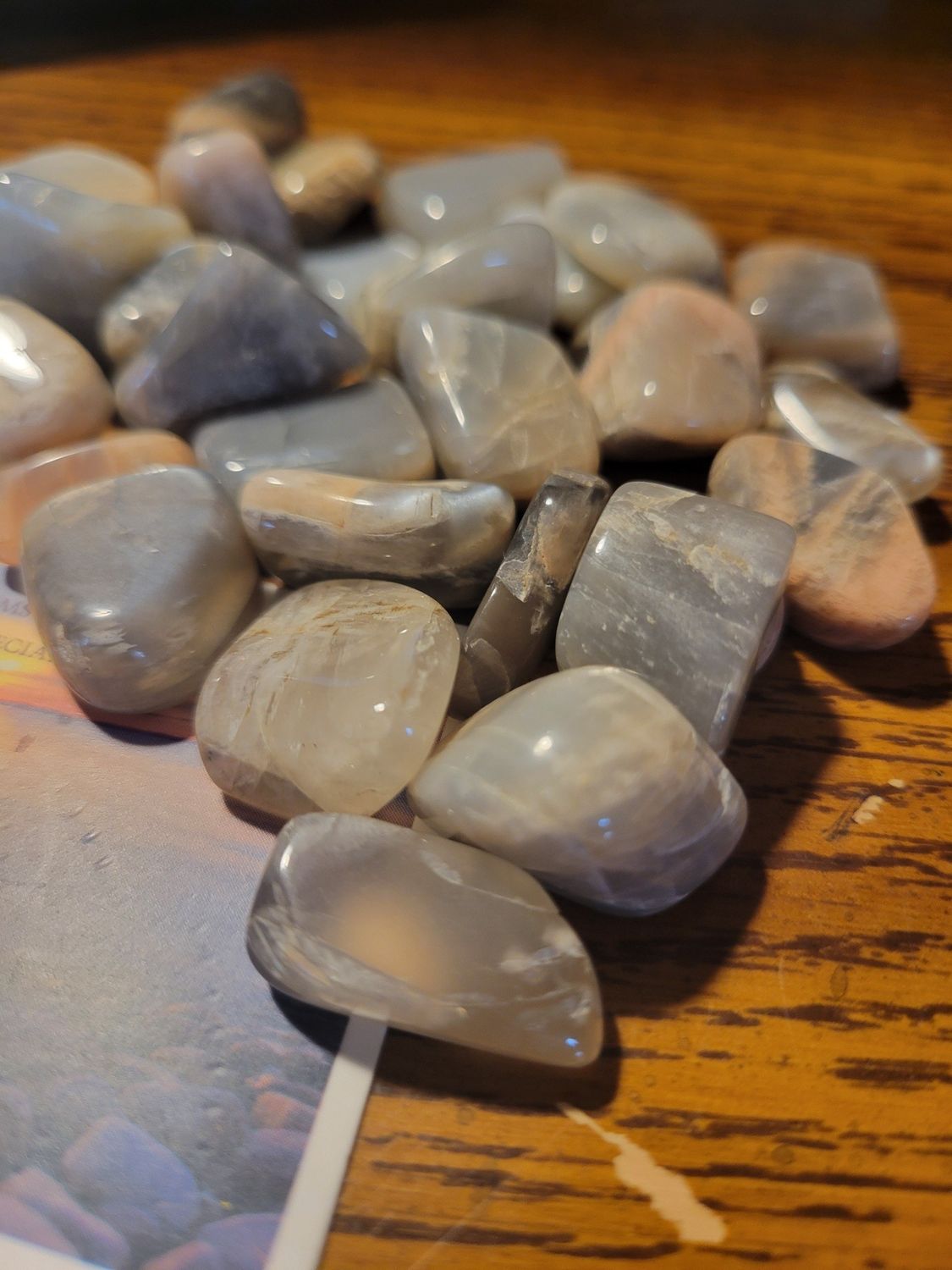 Crystal/Stone Small Tumbled Black Moonstone 30pieces! )Value $90.00+