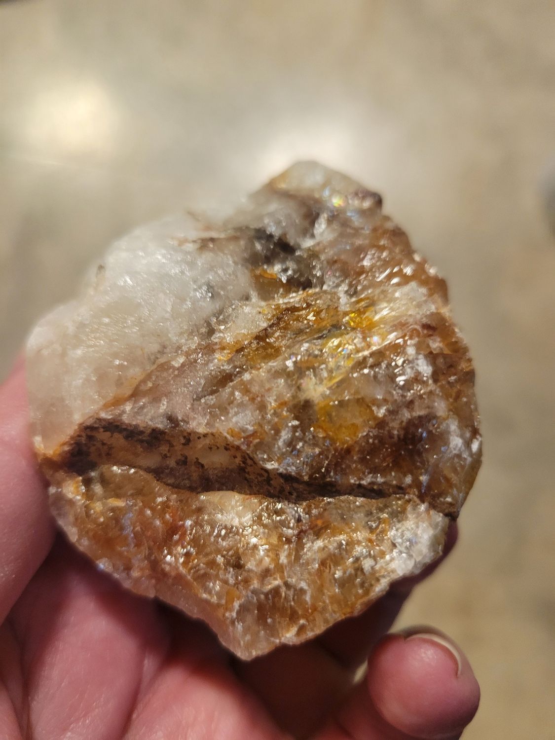 Crystal Ferruginous Quartz  Rough Chunk 6.2 ozs. (aka Hematoid) WAS$35