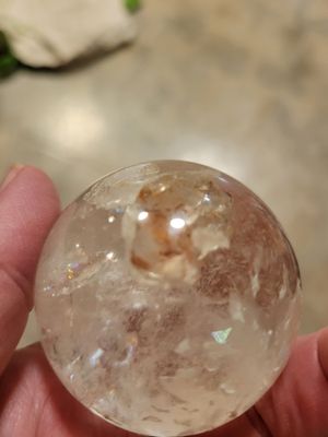 Crystal Quartz Sphere with Character!  WAS $150.00 (6 3/4 inch circumference)