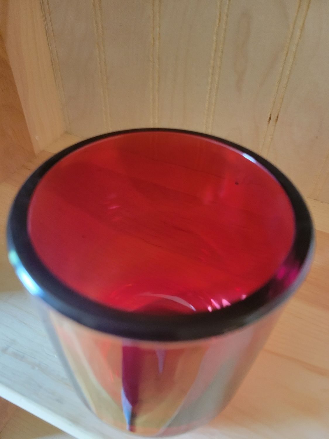 Glass Red Tumbler/Jar - Crafting/Candle Making etc.