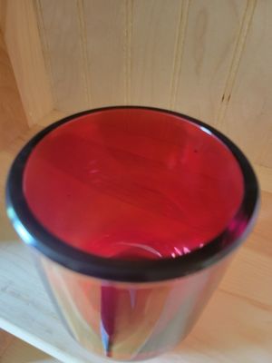 Glass Red Tumbler/Jar - Crafting/Candle Making etc.