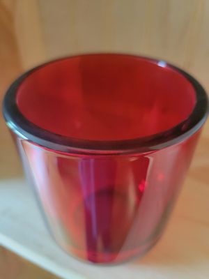 Glass Red Tumbler/Jar - Crafting/Candle Making etc.