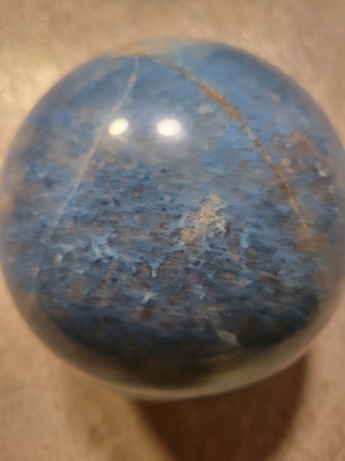 Crystal Large Trolleite Sphere !  WAS $350.00 (15 inch circumference) (apprx 5 inches- weight over 4 lbs! (Like a small bowling ball)!
