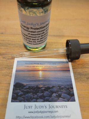 Spiritually Guided Energy Protection/Shielding Oil Blend -In organic Fractionated Coconut Oil. 30mls (1 oz) Clear Glass with Dropper. Boxed