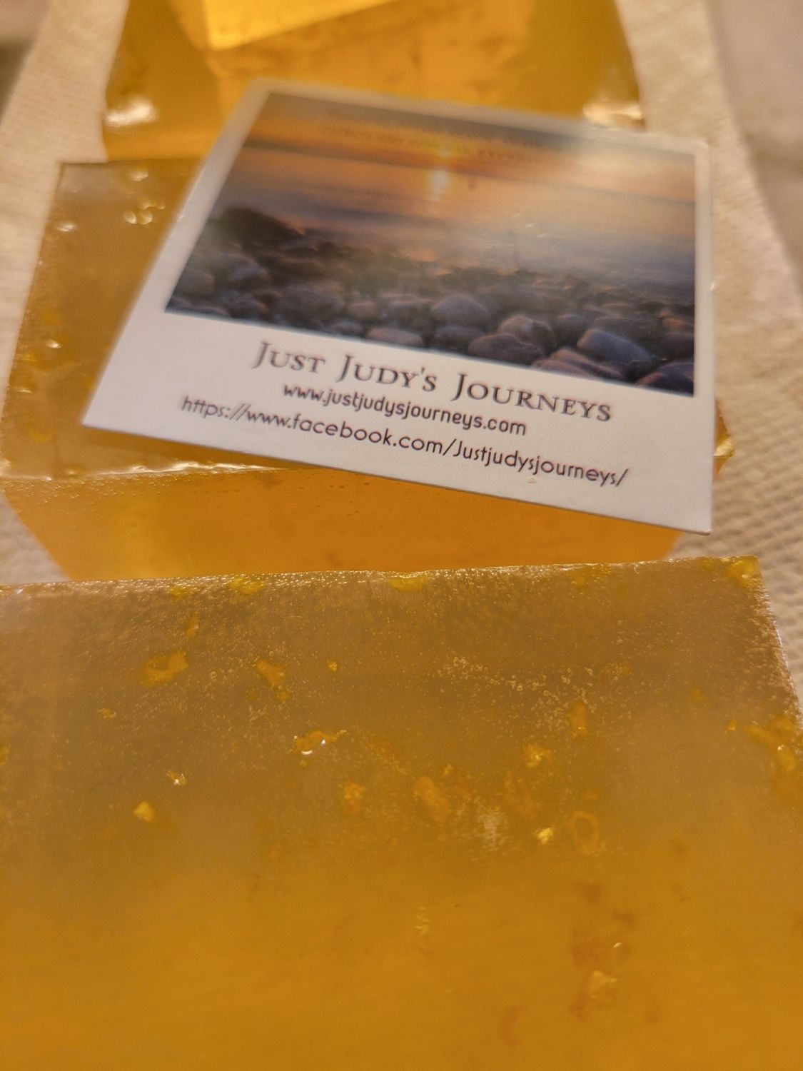 Soap-Judy's Lemon Zest Kitchen Soap Bar-4.8 oz(136gms) -with honey, olive oil , coconut oil, and real lemon rind